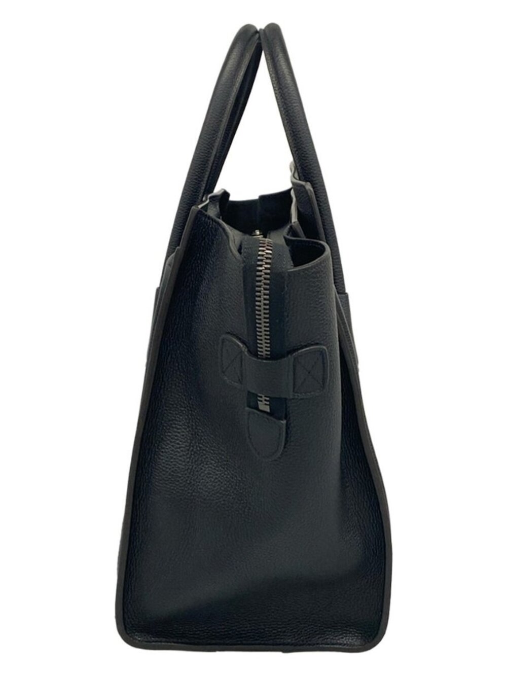 CELINE Luggage Mini Shopper - Black Drummed calfskin Handbag - Picture 4 of 15